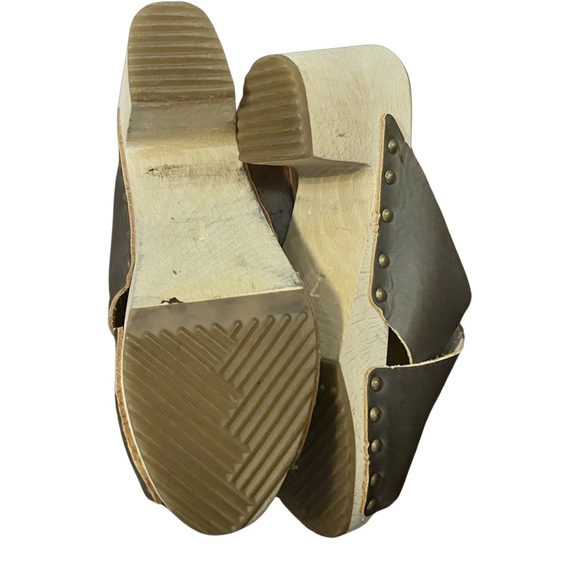 Bosabo leather Heeled wooden clogs handmade in France size 7 - Picture 8 of 12